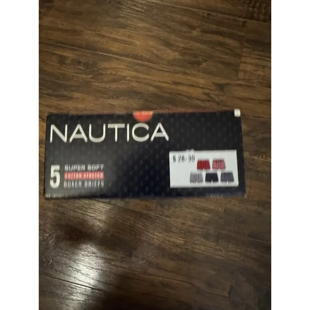 Nautica Men's Size S 5 Pack Boxer Briefs Varied Colors Super Soft Stretch